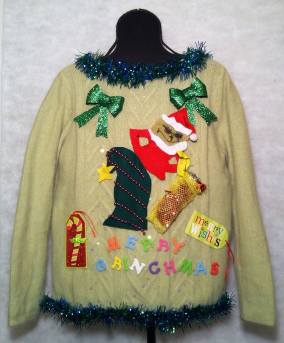 ugly christmas sweater with the grinch