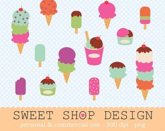 Ice Cream Clip Art, Summer Clip Art, Birthday Clip Art, Royalty Free Clip Art, Instant Download