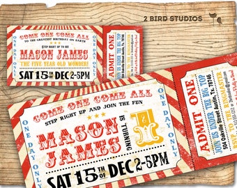 Circus invitation - Vintage circus birthday invitation - DIY circus or carnival ticket invite - printable invitation