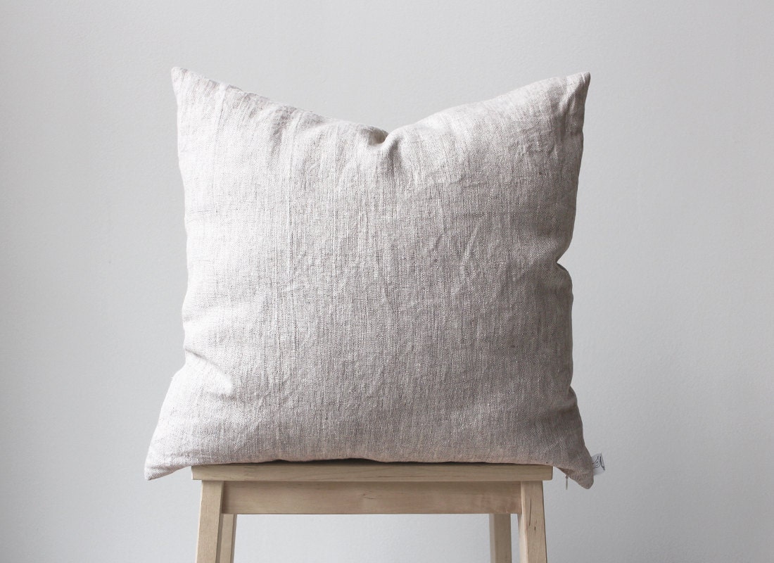 Linen pillow cover 18x18 45x45cm Natural linen by LuluandHelina