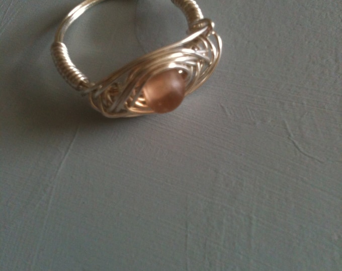 peach glass ring