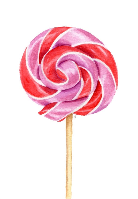 Items similar to ORIGINAL Painting - Lollipop (Sweet Food Watercolors ...