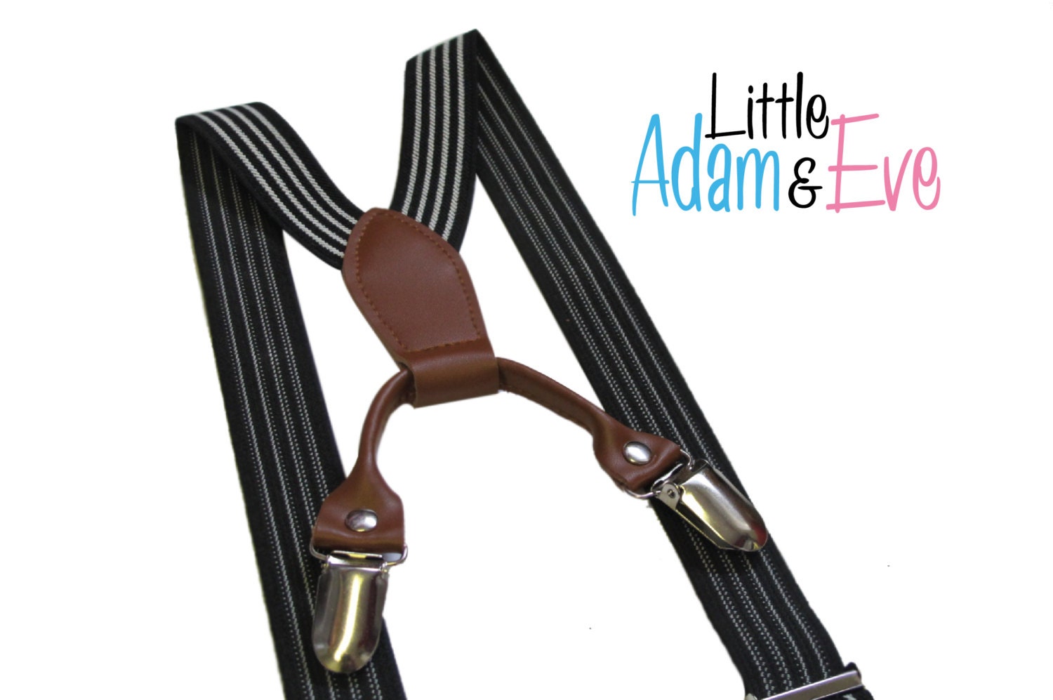 Baby Suspenders Toddler Suspenders Black White Stripped Baby