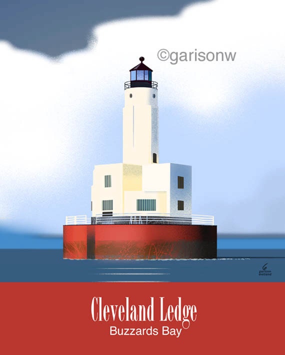 Cleveland Ledge Lighthouse Buzzards Bay Cape Cod. 8x10giclee