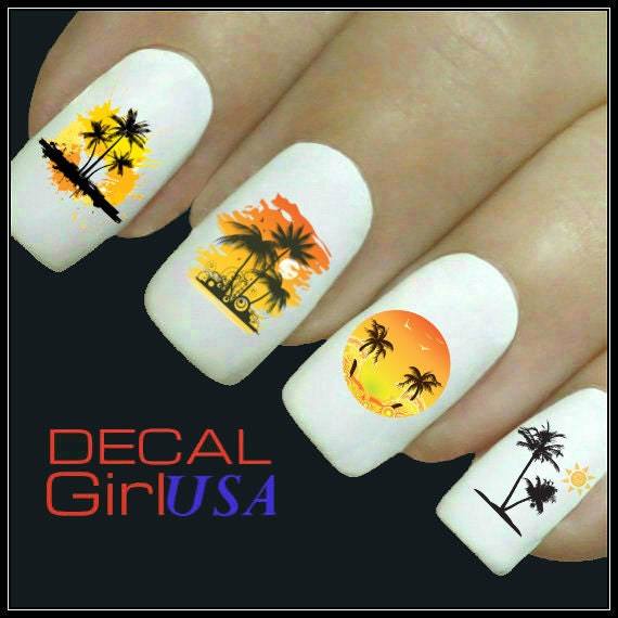Nail Art Decals 20 Palm Trees Nail Decals by DecalGirlUSA on Etsy