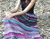 Aztec Chiffon Maxi Skirt /Boho Skirt Maxi/Circle Skirt/Long Skirt Maxi/Tulle Skirt Women/Bohemian Skirt Maxi