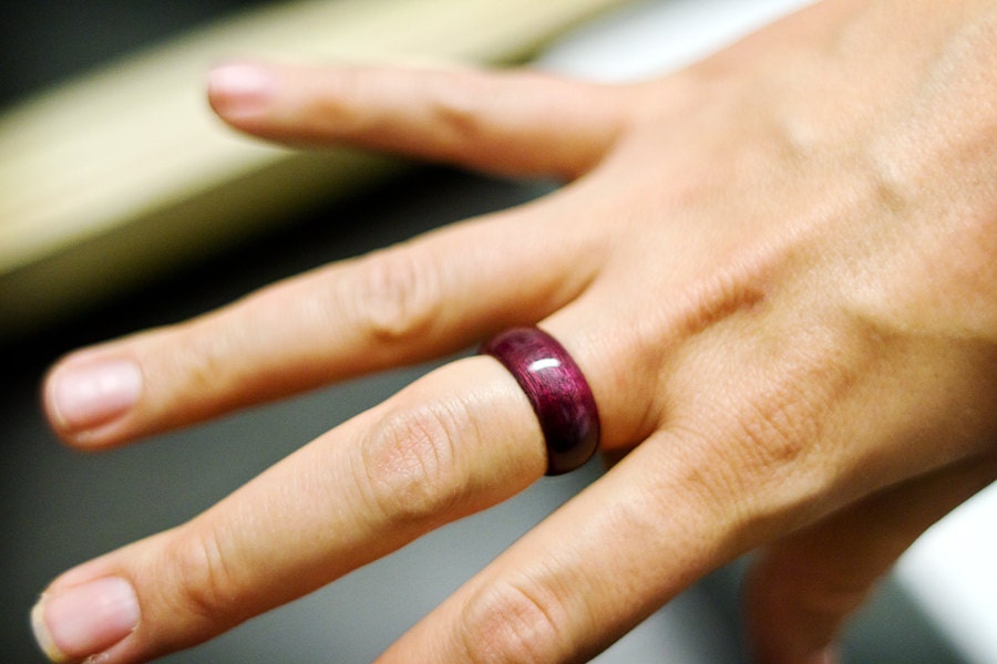 Purple Heart Wood Ring Made to Order