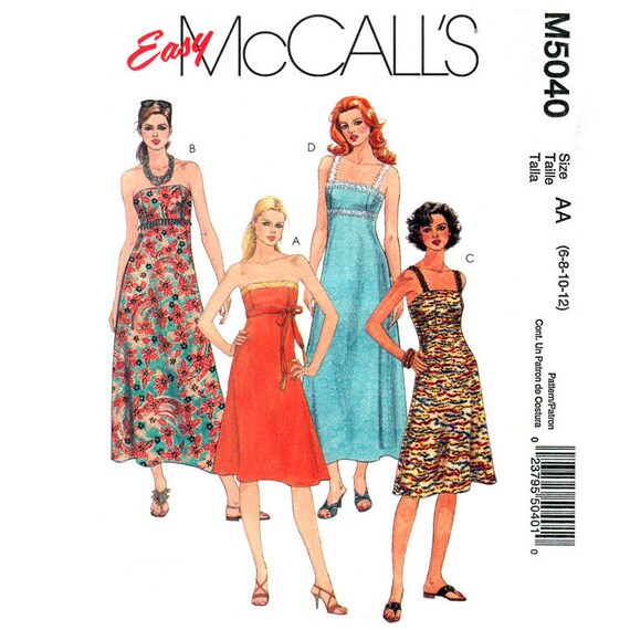 Strapless Dress Sewing Pattern McCalls 5040 Boning Princess