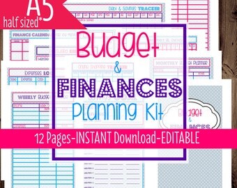 Filofax Budget, Filofax A5, Half Size, Printable Planner, A5 Budget ...