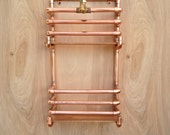 Copper Magazine Rack, Wall Storage Rack Industrial Design Copper Pipe, Man Cave Office Decor, Modern Design, Gift for Him, Steampunk Design