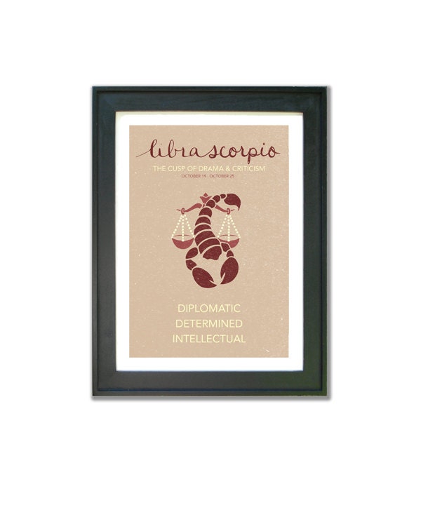 libra scorpio cusp print astrological cuspian art birthday libra scorpio cusp print astrological cuspian art birthday