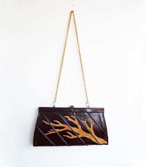 Items similar to Leather clutch / Brown handbag / Leather cork envelope clutch / Gift for Her