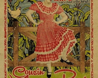 Minnie Pearl Poster. Grand Ole Opry. 12x18. Country Music. Grinders Switch. Hee Haw. Nashville. TN. Art. TV Comedy. Sarah Colley Cannon.