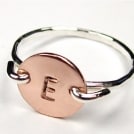 Alphabet Ring- Silver & Copper- Personalized Ring- Handstamped with the Letter of your Choice- Simple Ring