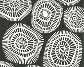 LINOCUT PRINT - Mod Circles - Mid Century Modern Print