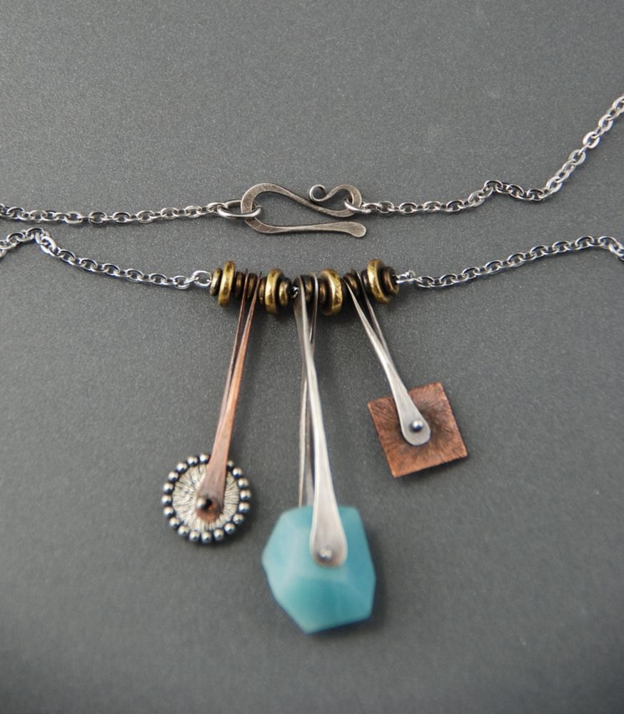 Three Pendulum Necklace by MaggieJJewelry on Etsy