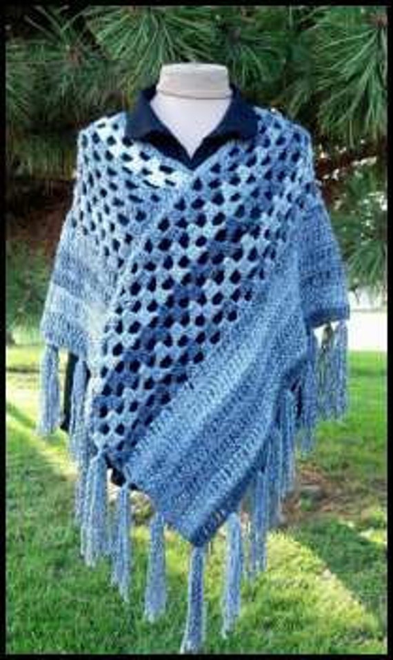 PDF Crochet Pattern for Quick and Easy Poncho for Teens and