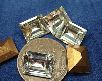 RECTANGLE RHINESTONES Vintage SWAROVSKI Austria 8 mm x 10 mm Lot of (10) Glass Rectangle jc 810rectsw Gold Foil Back MoRE AVAlLABLE