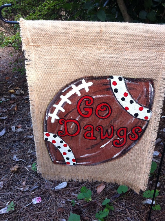 Bulldogs College Football Burlap Garden Flag Any Team