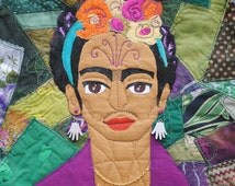 FLASH SALE Frida Kahlo Art Quilt - Colorful Art - Fabric <b>Art Wall</b> Hanging - <b>...</b> - il_214x170.581111888_5hvr