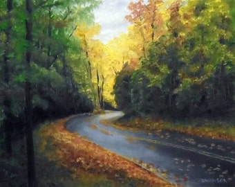 Lighthouse+Airbrush+Paintings Wet Leaves original oil painting 8 x 10 inches oil on panel roaring ...