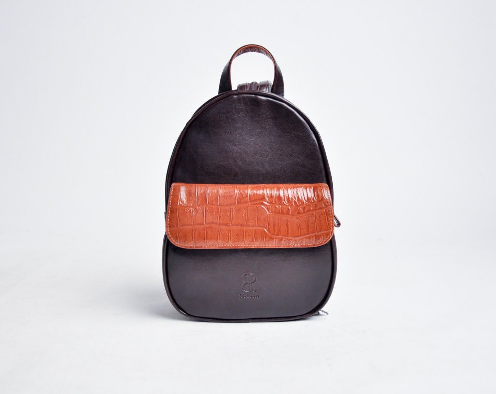 mini backpack brown leather