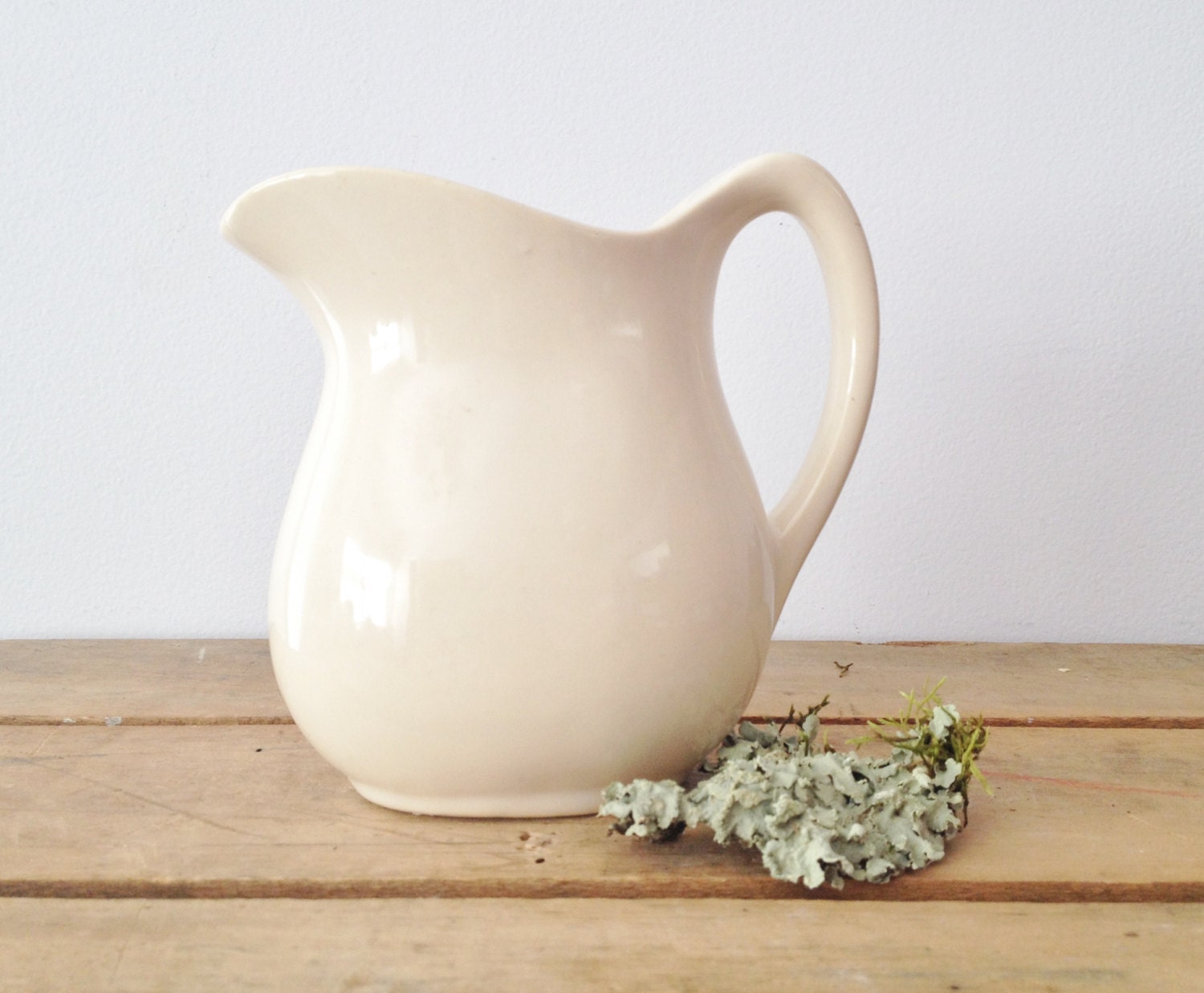 White Pitcher Vase Mid Century Modern Vase Unique Shape