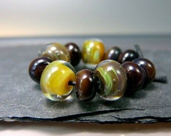 Handmade Lampwork Beads by GlassBeadArt ... Fall Symphony 1 ... SRA F12