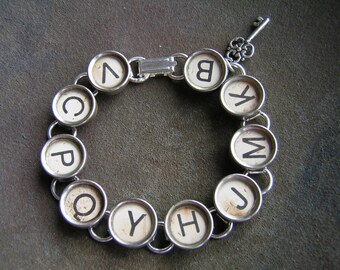 RANDOM in Ivory - Vintage Typewriter Key Bracelet