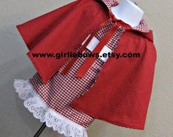 Little Red Riding Hood Costume Cape size 3 6 9 12 18 month mo 2T 3T 4T 5 6 ..... By Girliebows