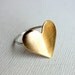 Large Brass Heart Ring with Sterling Silver Band