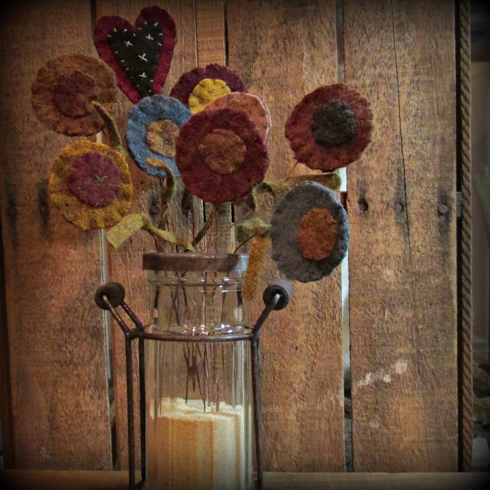 Wool Penny Flowers Bouquet