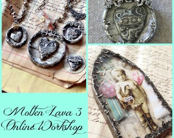 Online Soldering Molten Lava part 3 tutorial class Terri Brush soldering hot solder