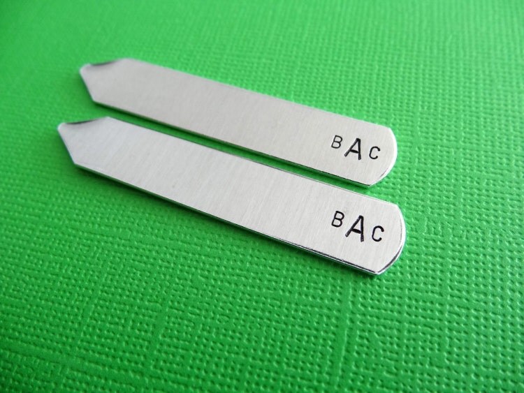 Personalized Collar Stays Initials Monogram by TesoroJewelry