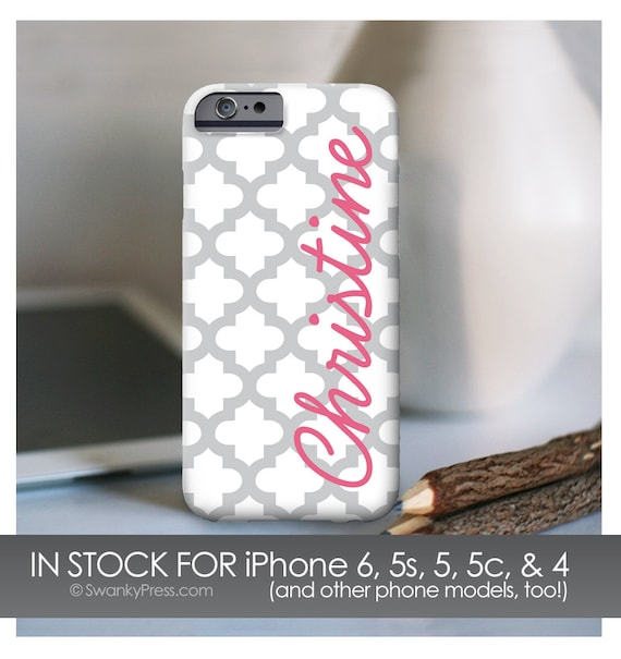 Personalized iPhone 6 case . Also available in other models - Quatrefoil Design Il_570xn