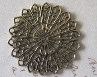 Antique Brass Filigree Finding 3366