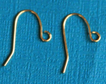 100 pcs of gold plated earrings hook 20X11mm