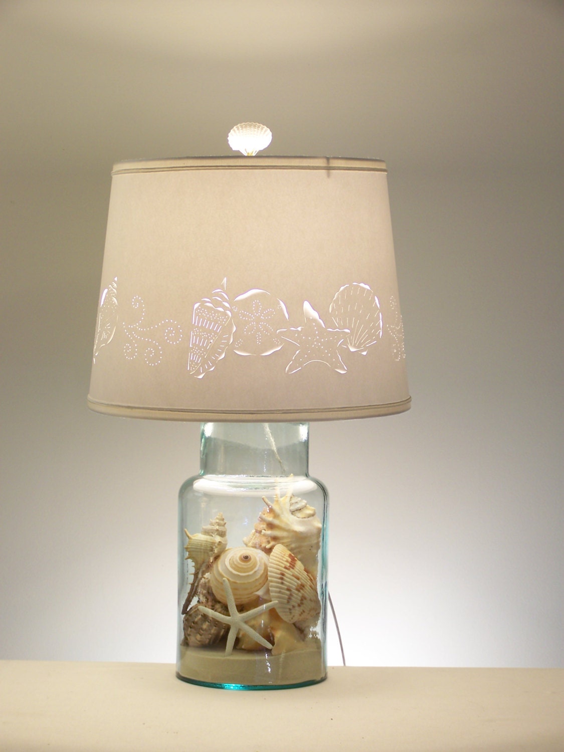 Fillable Beach Table Lamp Fillable Lamp Seashell Fillable