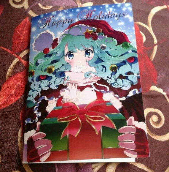 Items similar to Anime Christmas Card - "Gift of the Holidays" original