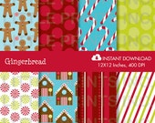 Gingerbread Christmas Digital Paper INSTANT DOWNLOAD Il_170x135