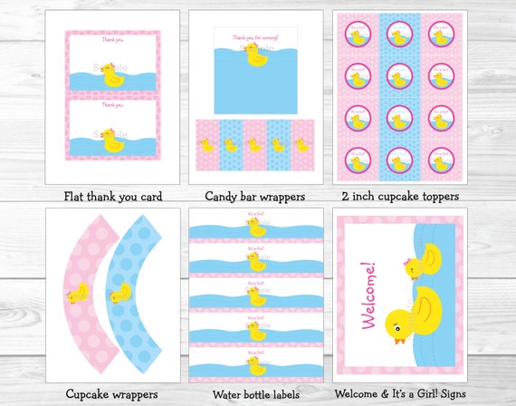 23 New baby shower party dj 795 Details about Pink Rubber Duck Printable Baby Shower Party Package 