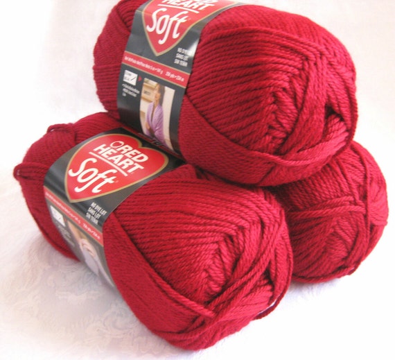 Red Heart Soft WINE yarn medium worsted weight yarn by crochetgal