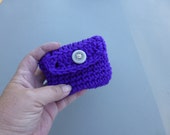 Business Card Pouch Holder Crochet Purple