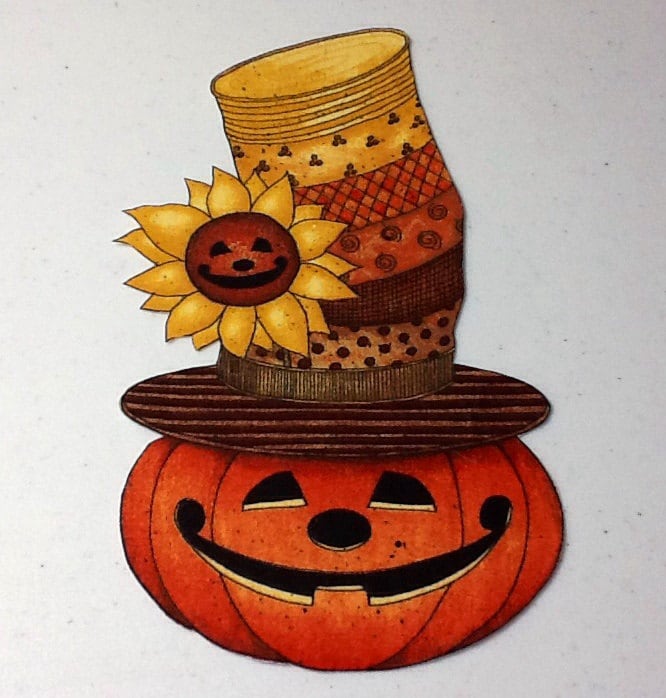 Pumpkin Halloween Sunflower Holiday Appliqué Iron On from VIP Fabric.