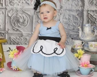 ALICE IN WONDERLAND dress baby 1st birthday costume dress tutu dress for infant special occasion or portrait