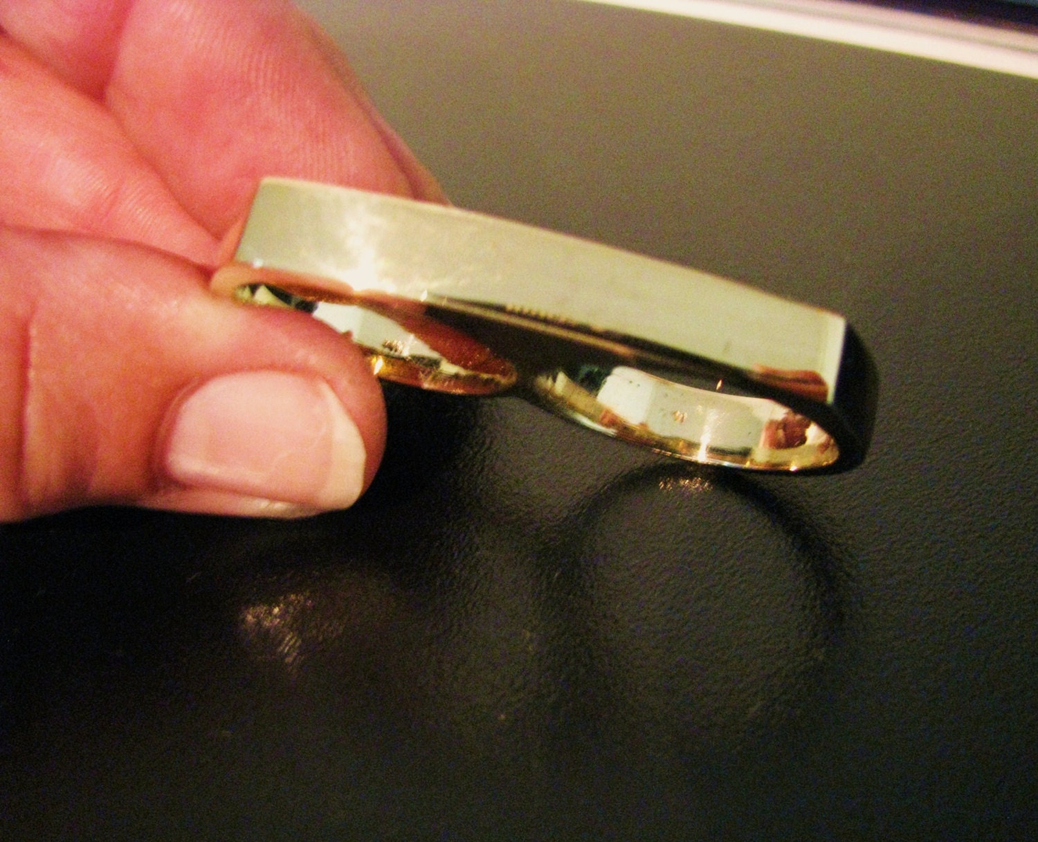 Solid 14K Gold 2 Finger Double Ring Bar Ring Heavy Men Women