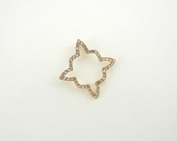 Geometric Outline Pendant Gold-tone Rhinestones