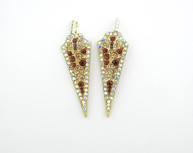 Pair of Rhinestone Arrow Shaped Drop Charms