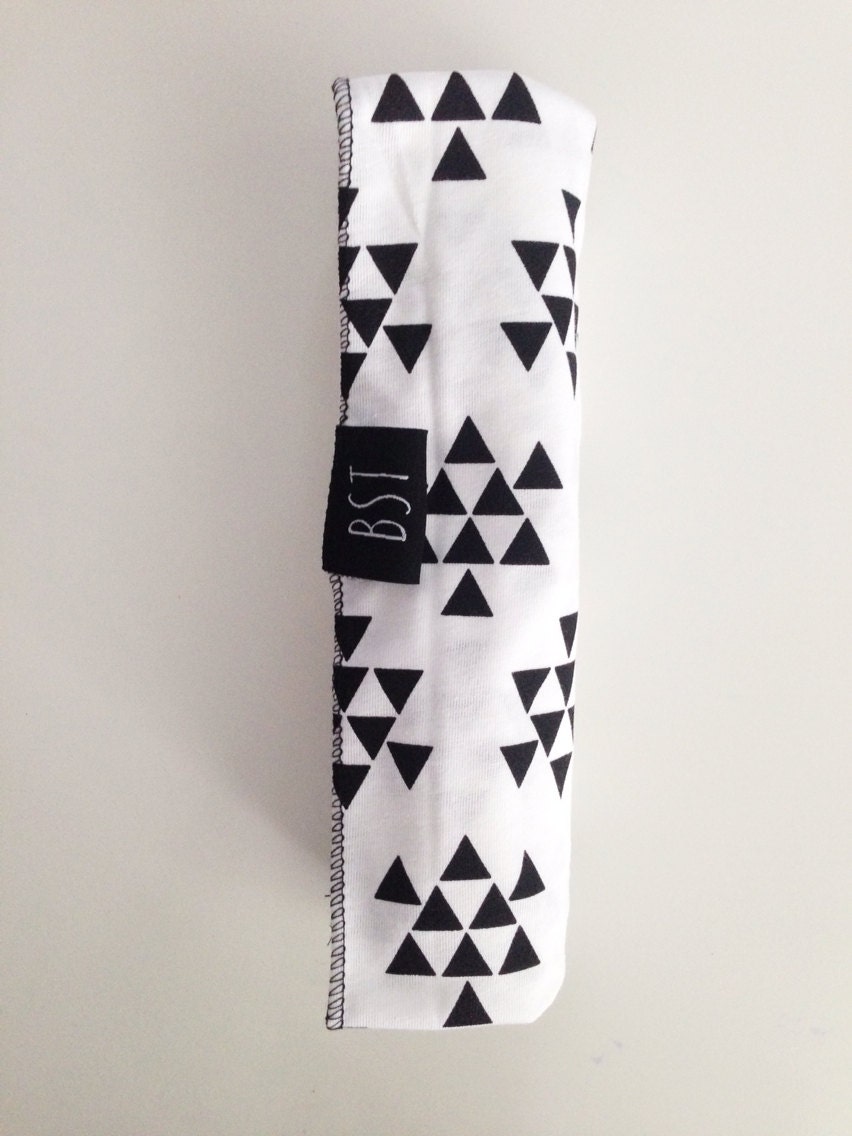 Black and White Triangles Jersey Knit Baby Swaddle Receiving