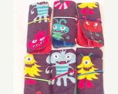 Christmas in July Sale Set of 6 Monster mini crayon rolls with elasti closure and hold 4 crayons School parties and treats Quantity discount Il_170x135